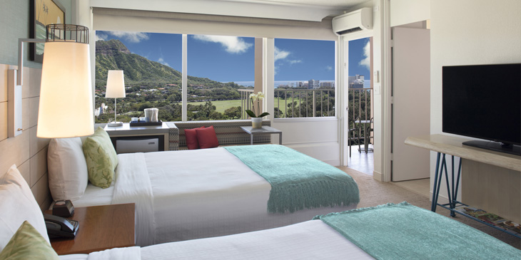 퀸 카피올라니 호텔 오션 뷰 퀸 침대 2 개